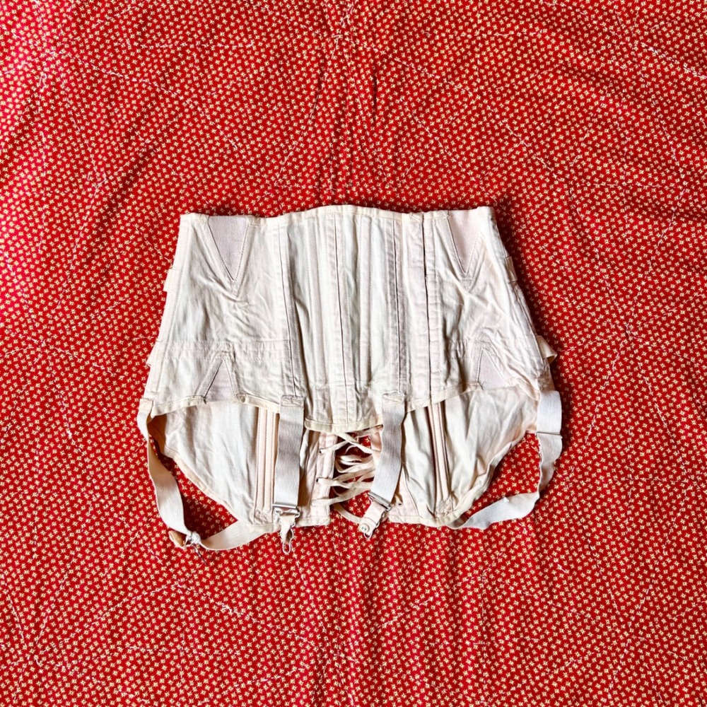 Vintage 1950s Sears Famous Gale Scientific Support Girdle Corset Pink Lace Up 18